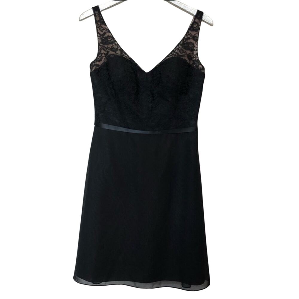 Wtoo Classic Black Floral Lace V Neck Formal Dress